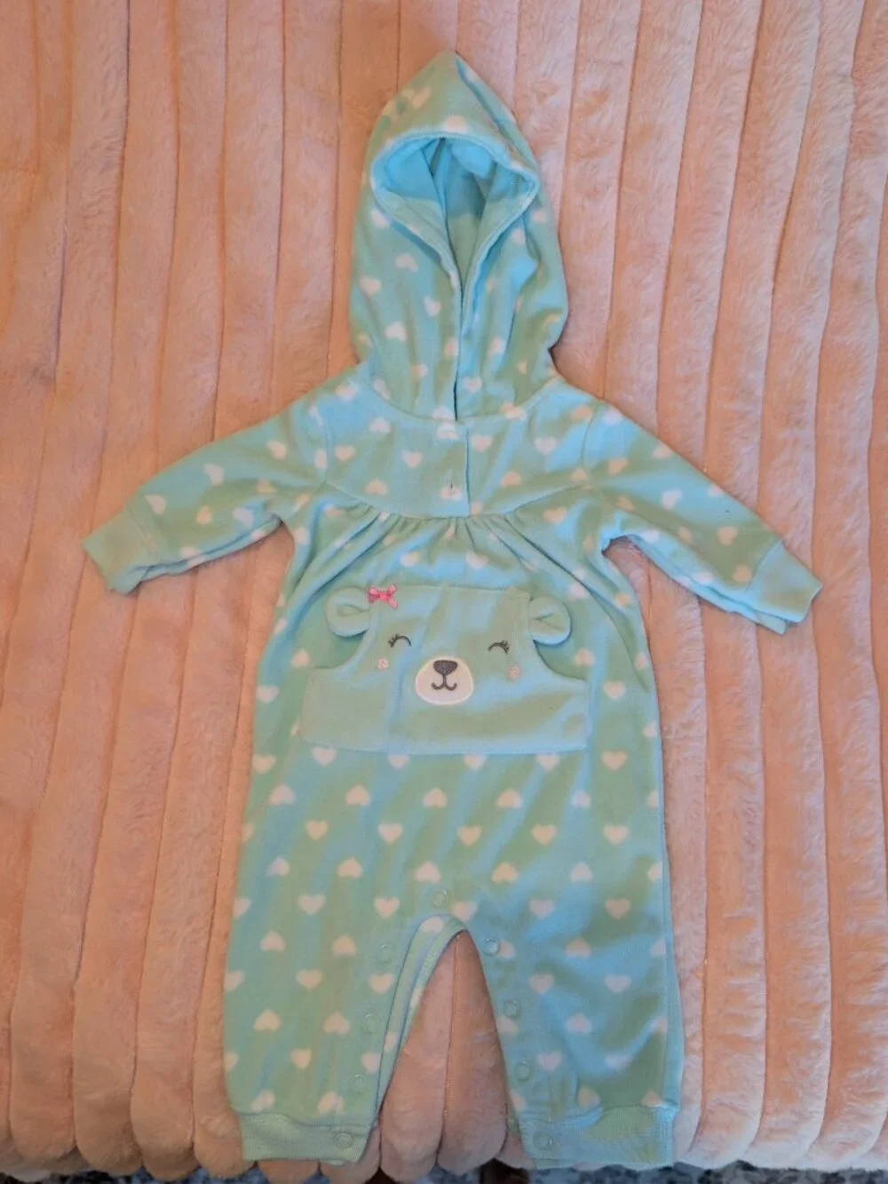 6 Carter's Newborn Baby Girl Bodysuits Winter Bundle